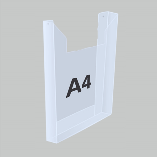 Карман настенный для стенда А4 объемный вертикальный толщиной 0,5 мм